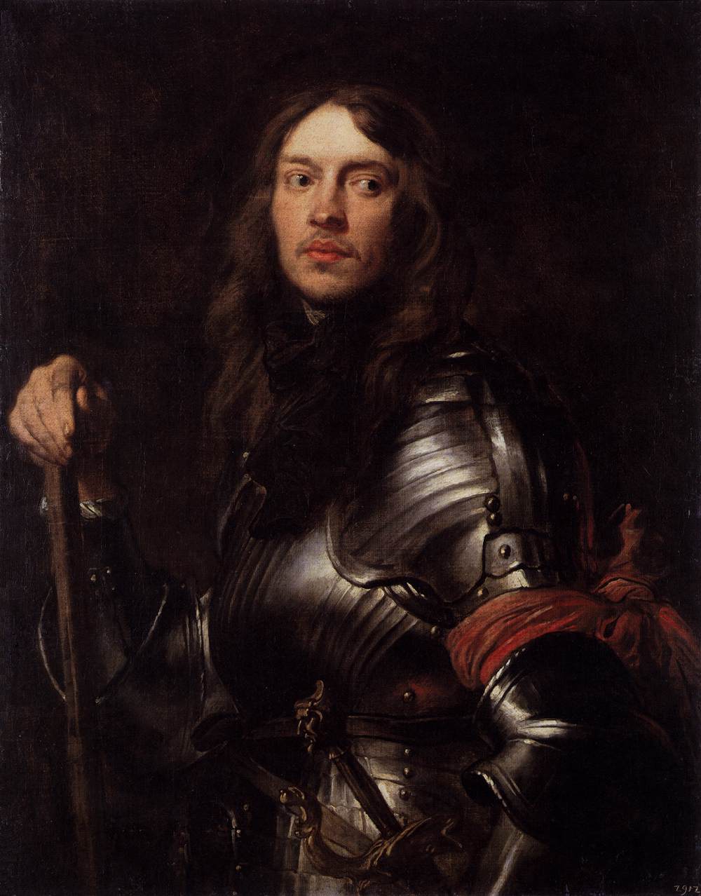 Portrait of a Man in Armour with Red Scarf by