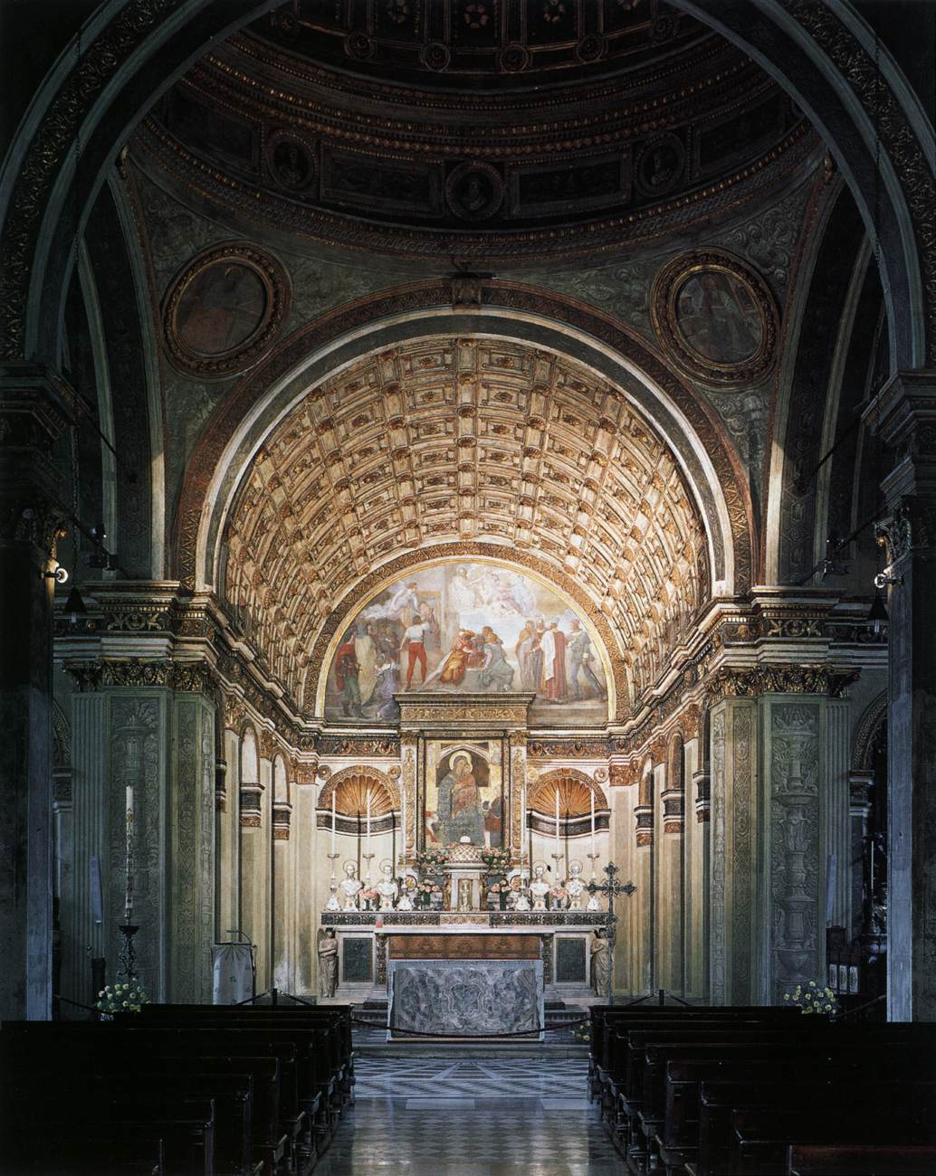 Interior view towards the choir by