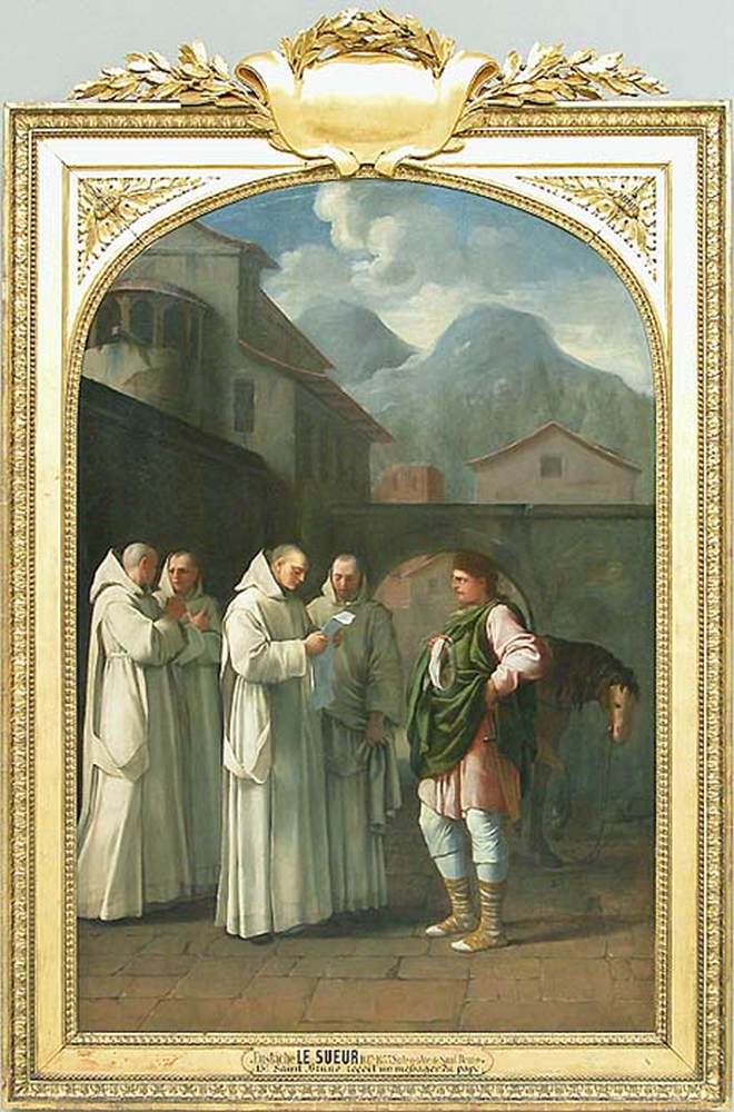 St Bruno Receives a Message from the Pope by LE SUEUR, Eustache