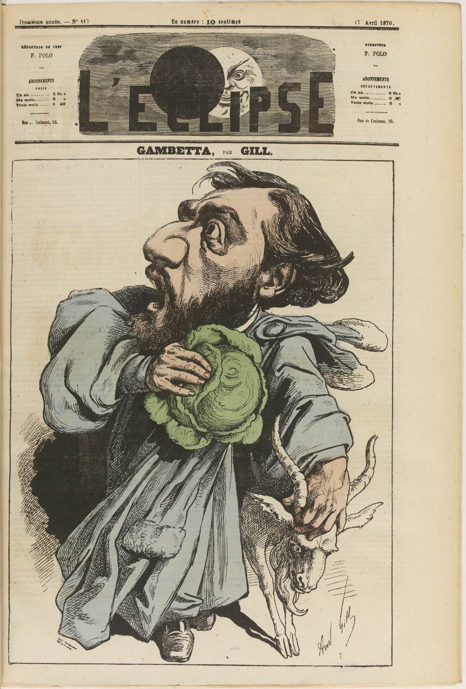 Caricature of Léon Gambetta by