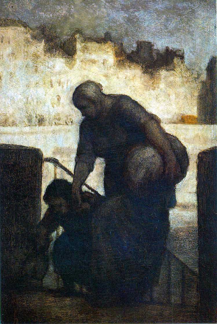 Laundress on the Quai d'Anjou by DAUMIER, Honoré