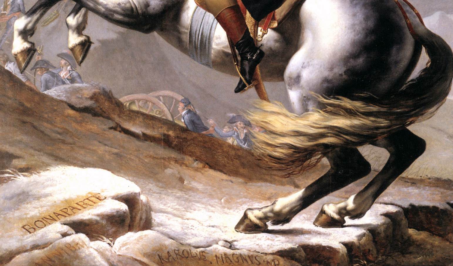 Bonaparte, Calm on a Fiery Steed, Crossing the Alps (detail) by DAVID, Jacques-Louis