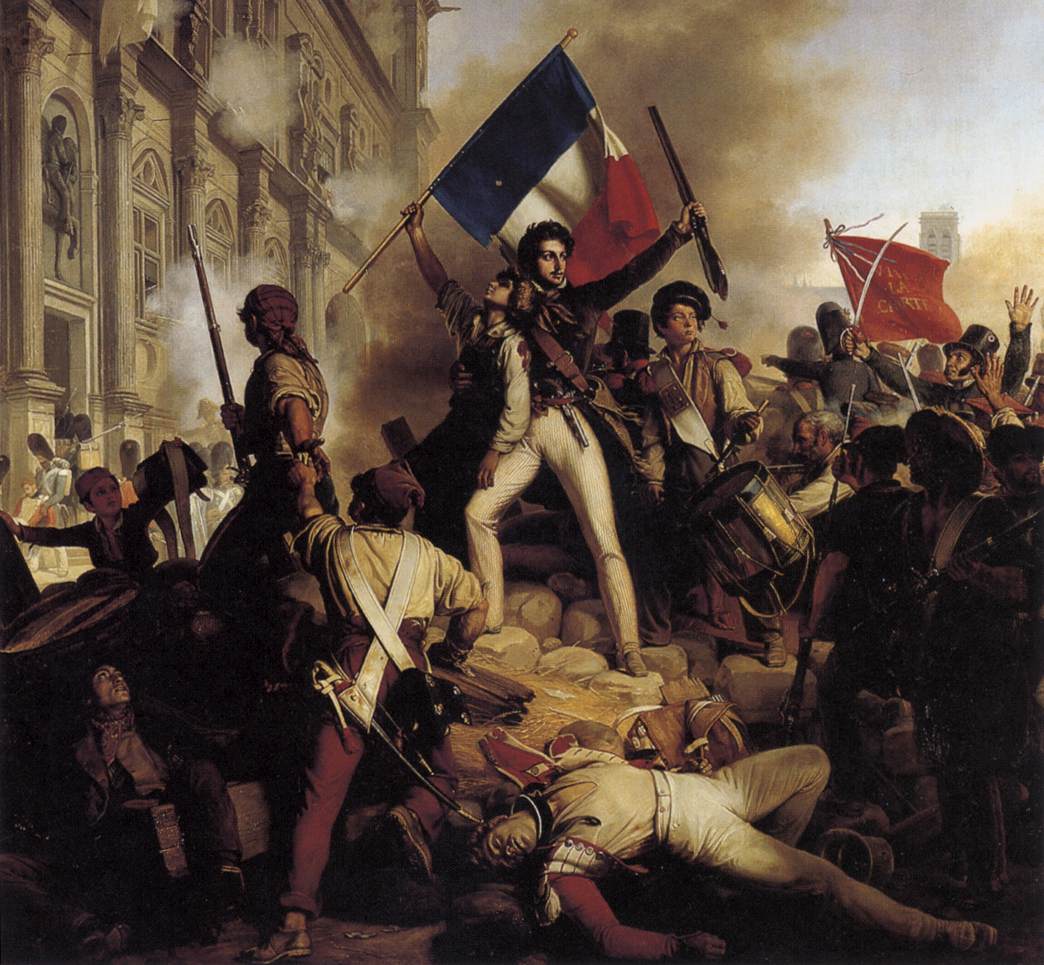 The Battle for the Town Hall, 28 July 1830 by SCHNETZ, Jean-Victor