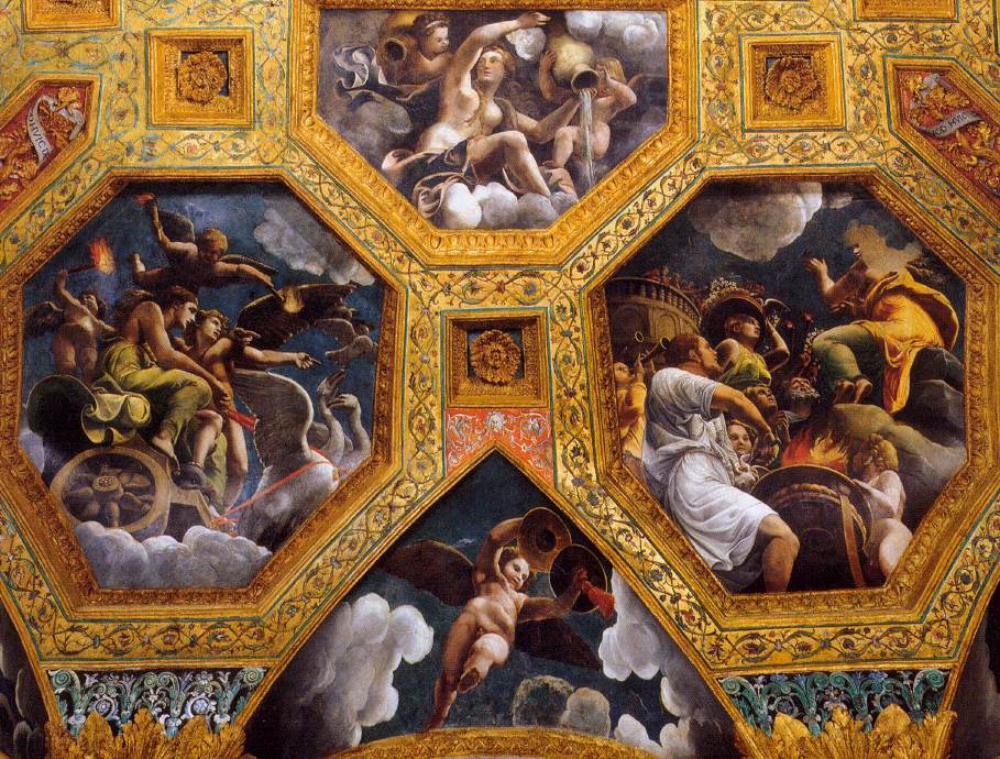 Vaulted ceiling (detail) by GIULIO ROMANO