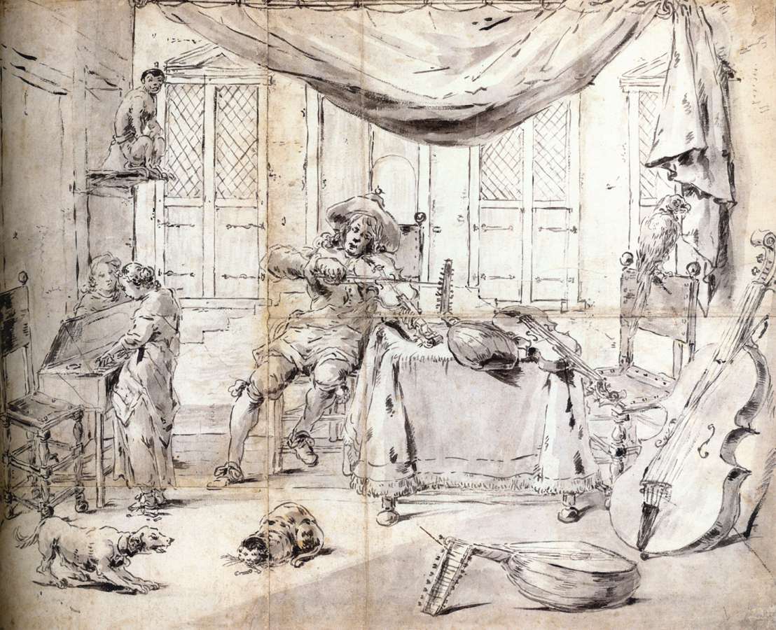 Musicians in an Interior by BRAMER, Leonaert