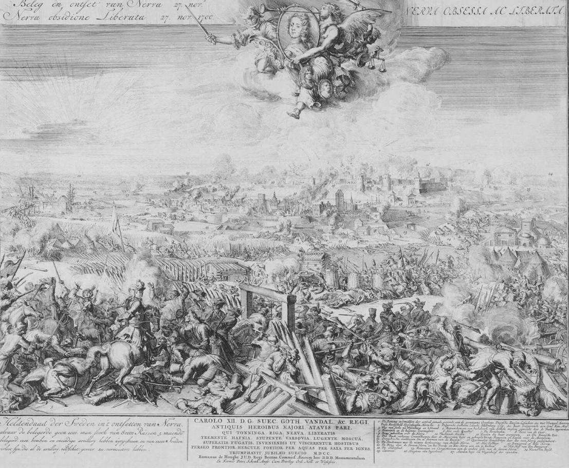 Battle of Narva on 19 November 1700 by