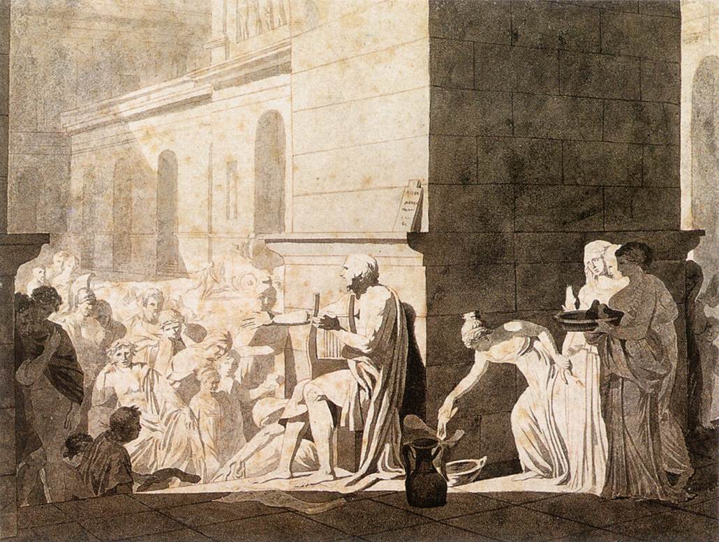 Homer Reciting his Verses to the Greeks by DAVID, Jacques-Louis