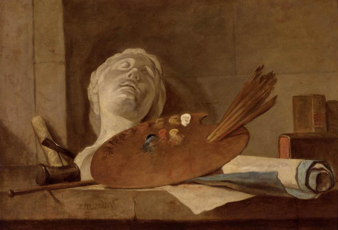 The Attributes of Painting and Sculpture by CHARDIN, Jean-Baptiste-Siméon