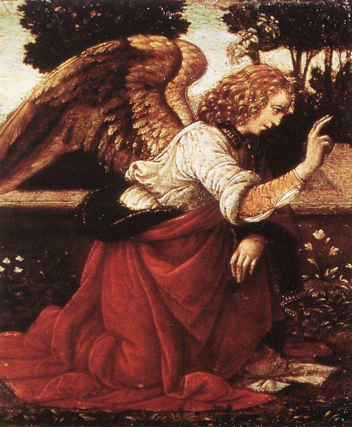 Annunciation (detail) by LEONARDO da Vinci