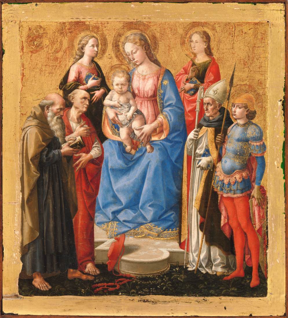 Virgin and Child with Six Saints by PESELLINO