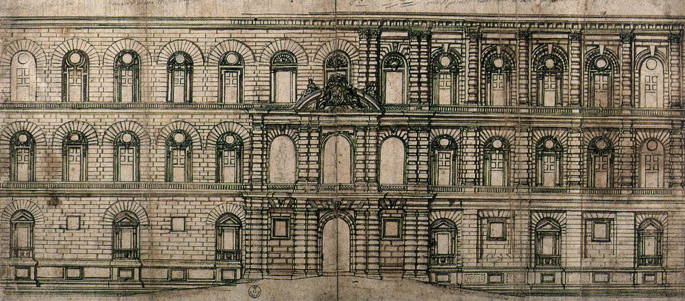 Study for the façade of the Palazzo Pitti by CORTONA, Pietro da