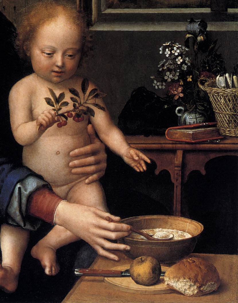 Virgin and Child with the Milk Soup (detail) by