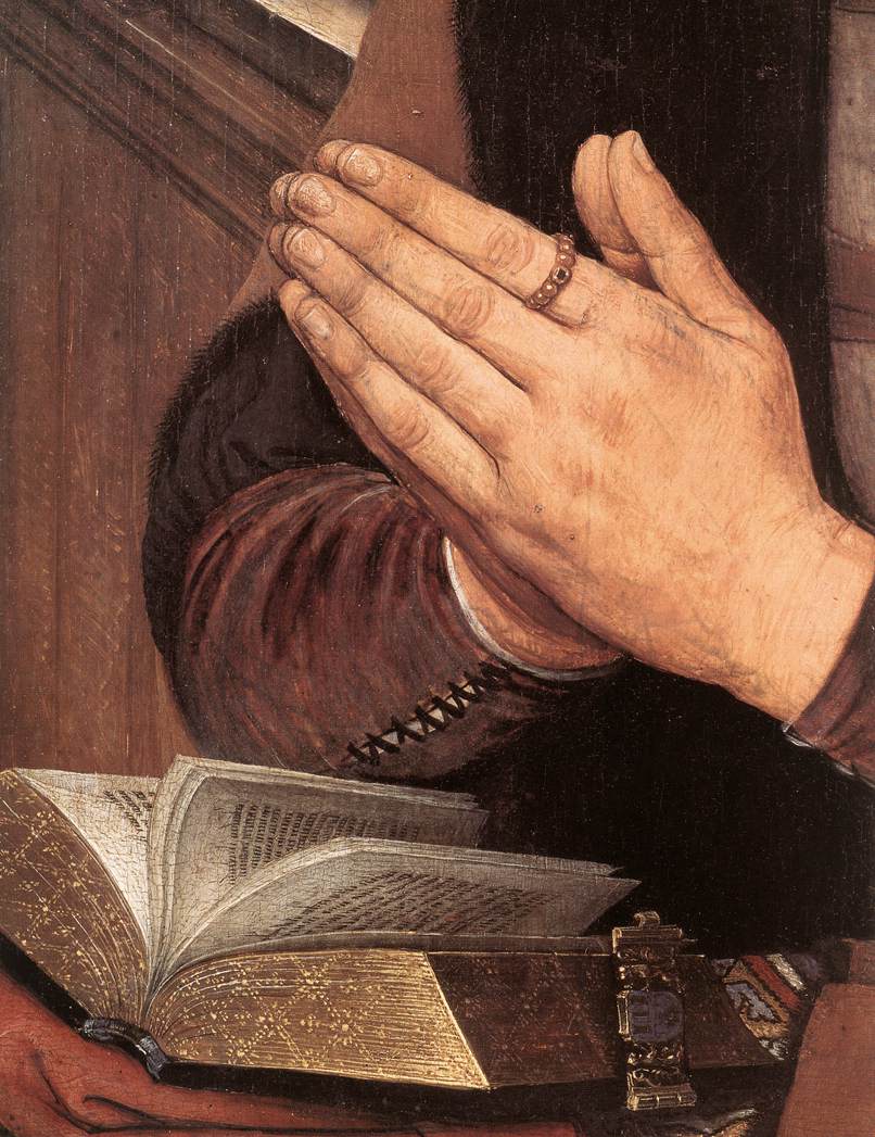 Diptych of Maarten Nieuwenhove (detail) by MEMLING, Hans