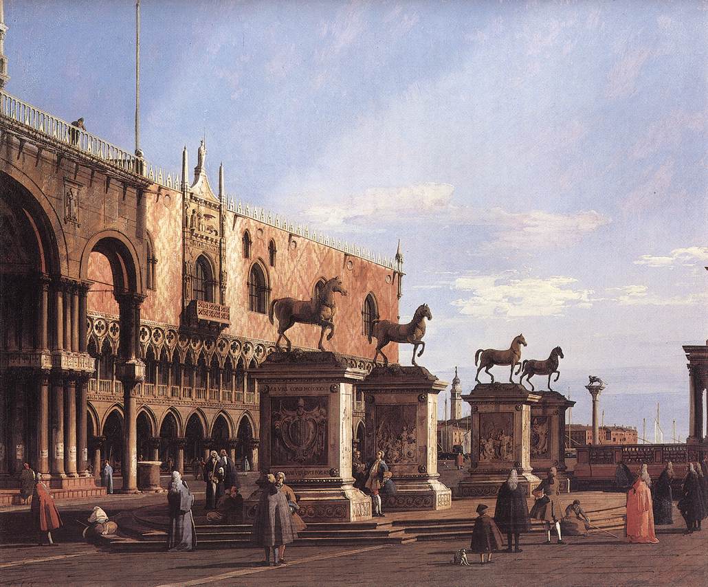 Capriccio: The Horses of San Marco in the Piazzetta by CANALETTO