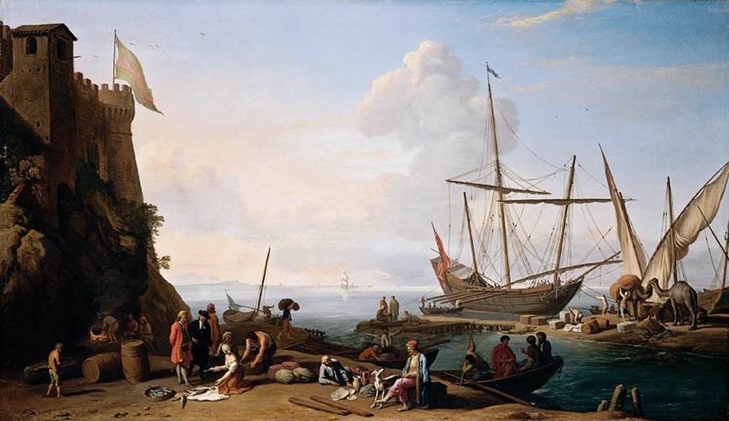 Mediterranean Harbour Scene by