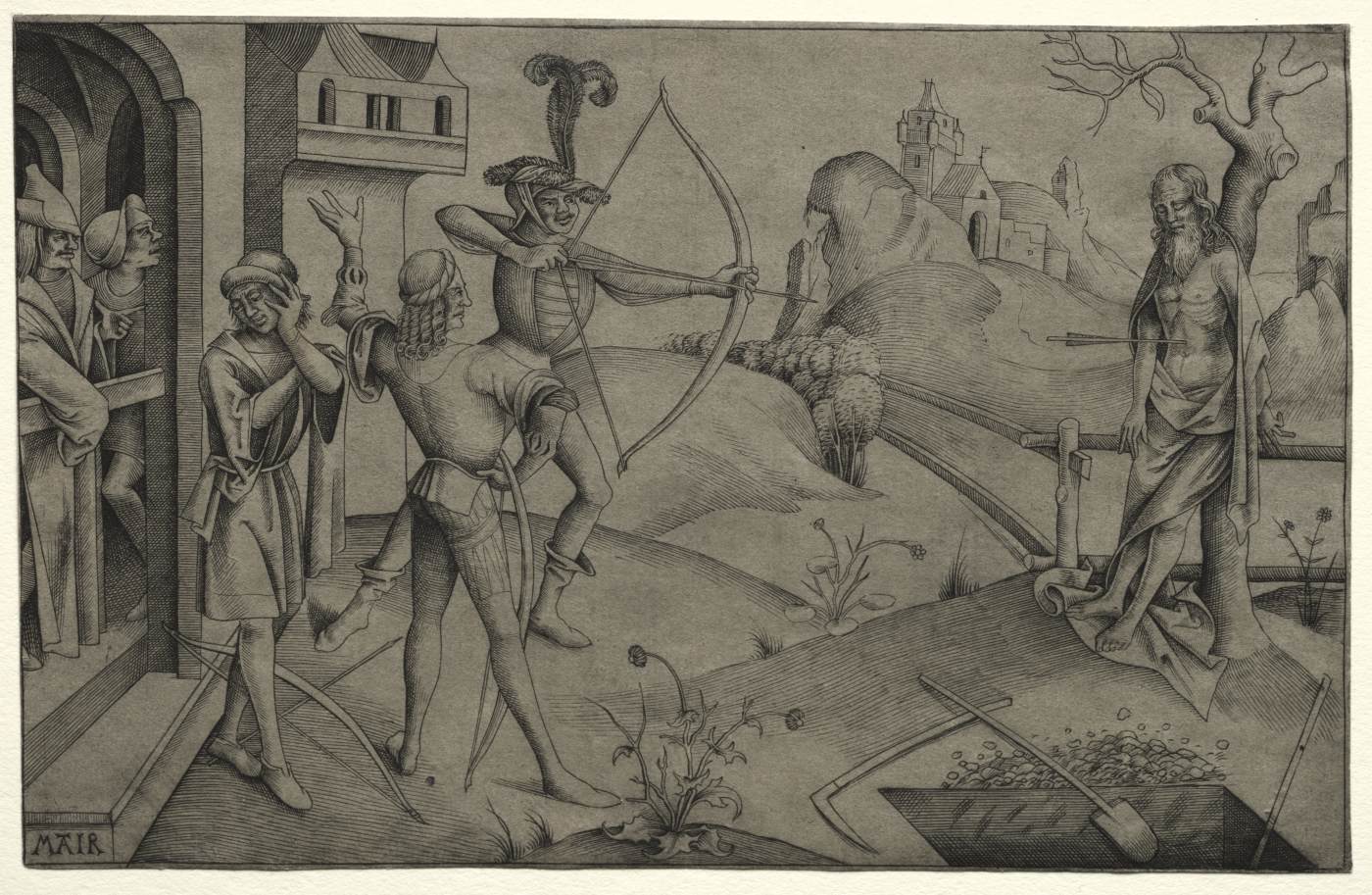 The King's Sons Shooting at their Dead Father's Body by MAIR von Landshut