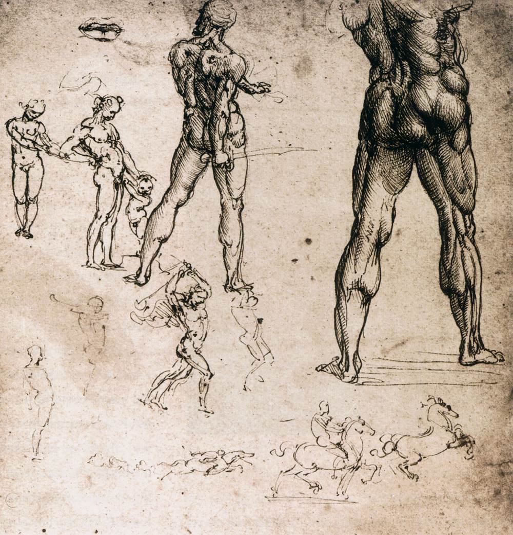 Figure studies by LEONARDO da Vinci