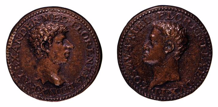 Alessandro de' Medici (obverse), Cosimo I de' Medici (reverse) by VETRI, Domenico de'