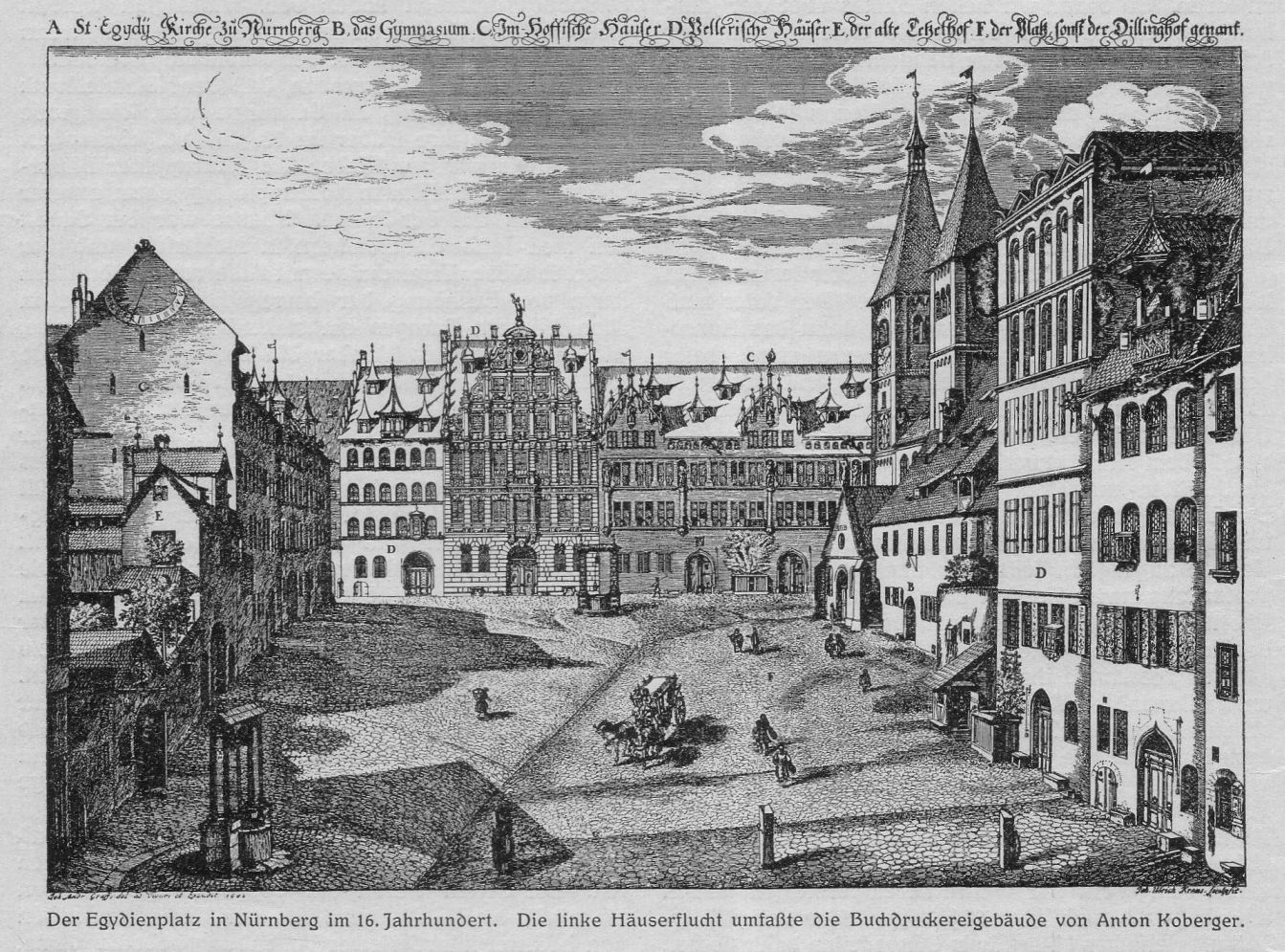 The Egidienplatz in Nuremberg by KOBERGER, Anton