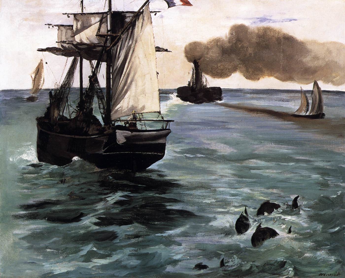 Marine View (Seascape with Porpoises) by MANET, Edouard