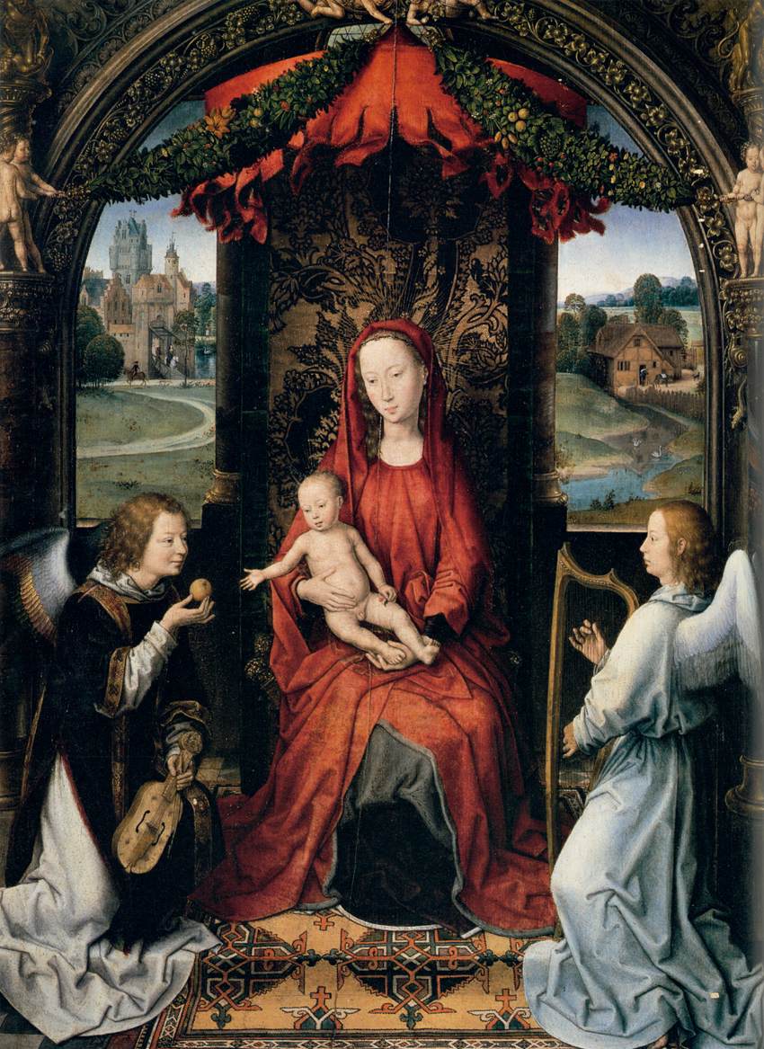 Madonna Enthroned with Child and Two Angels by