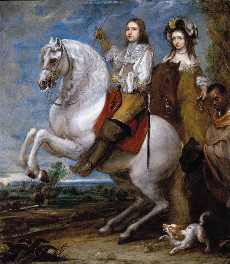 Equestrian Portrait of a Couple by