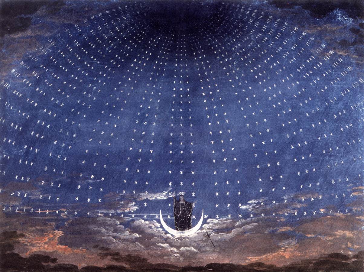 Stage set for Mozart's Magic Flute by SCHINKEL, Karl Friedrich