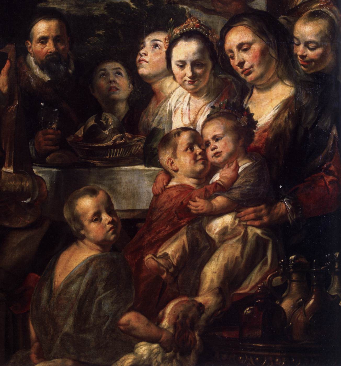 Self-Portrait among Parents, Brothers and Sisters (detail) by JORDAENS, Jacob