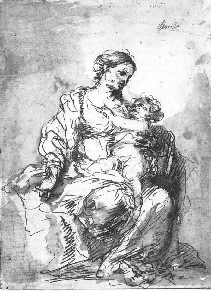 Virgin and Child by MURILLO, Bartolomé Esteban