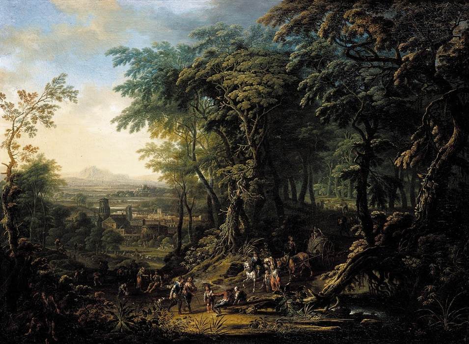 Travellers on a Forest Road by JANNECK, Franz Christoph