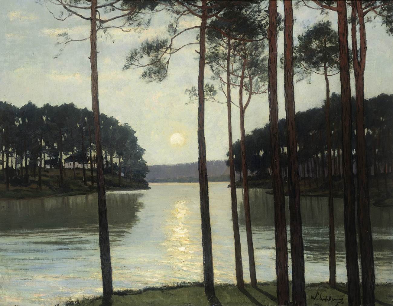 Lake Schlachtensee at Dusk by LEISTIKOW, Walter