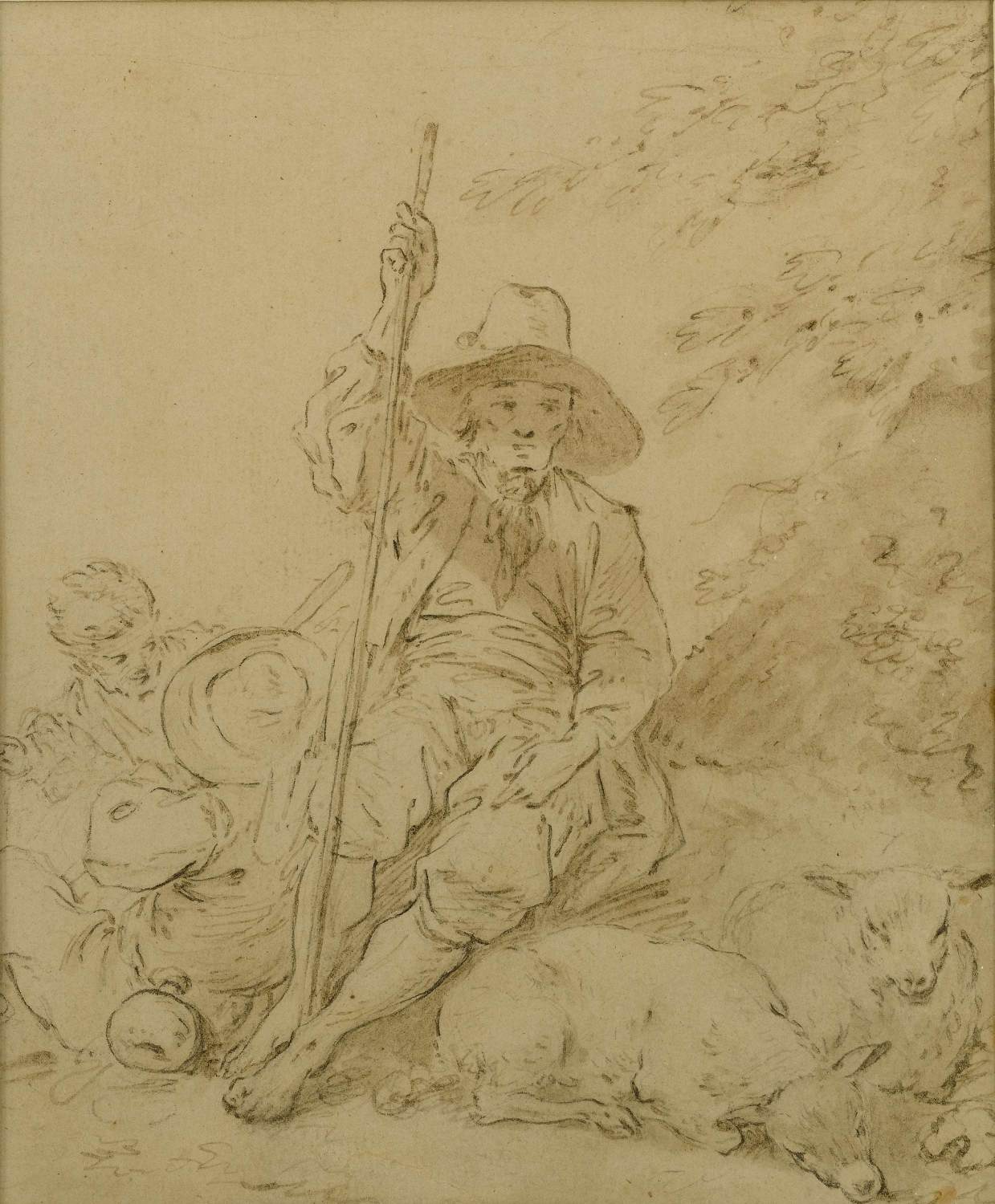 A Shepherd Resting by