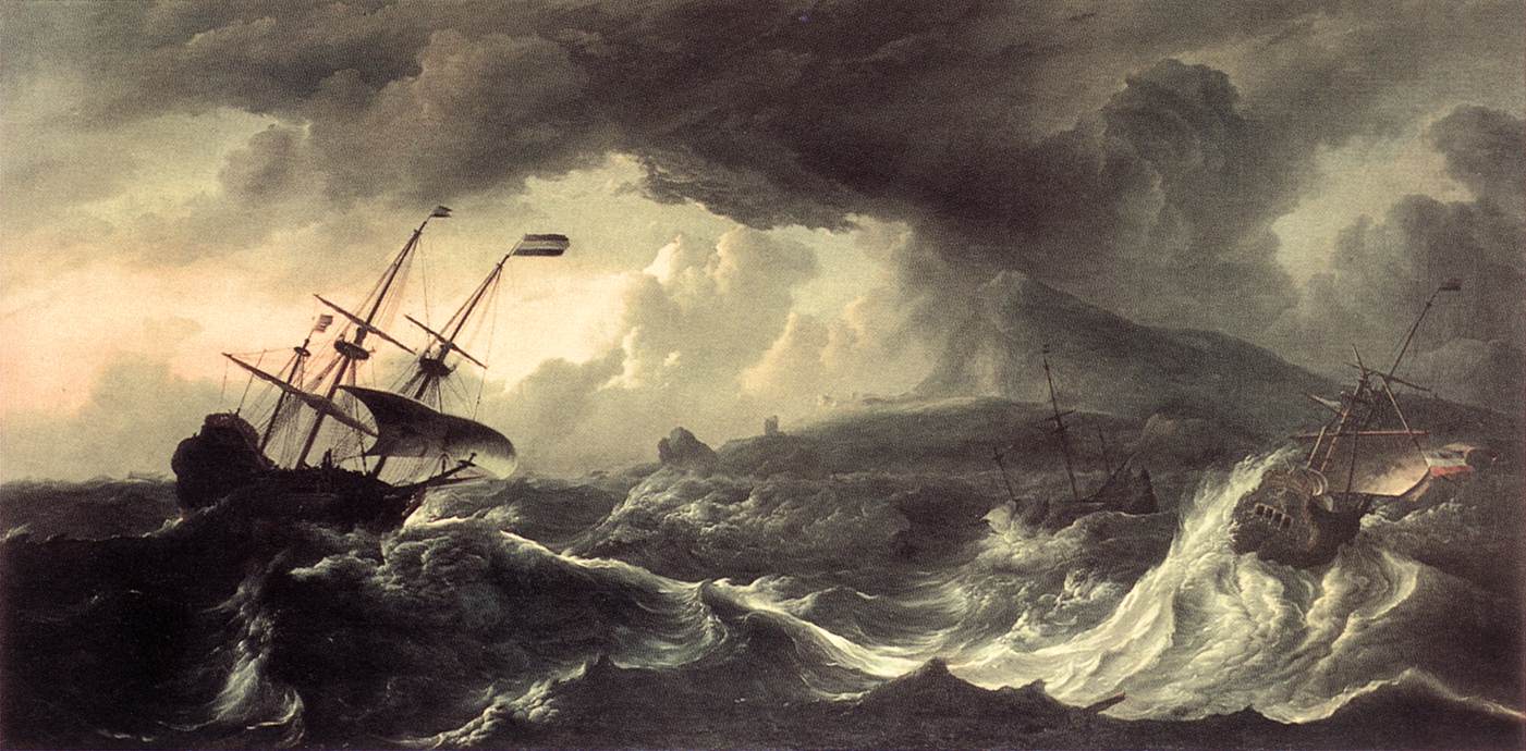 Ships Running Aground in a Storm by BACKHUYSEN, Ludolf