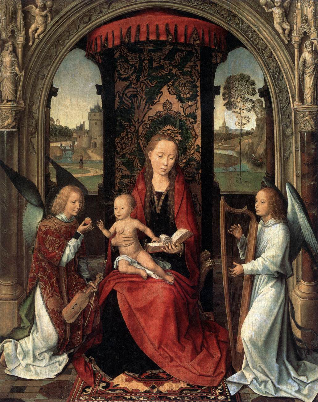 Madonna and Child with Angels by MEMLING, Hans