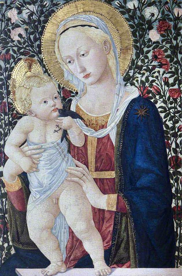 Virgin and Child before a Rose Hedge by