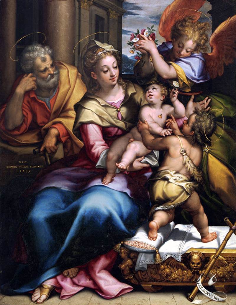 Holy Family with the infant St John the Baptist and an Angel by