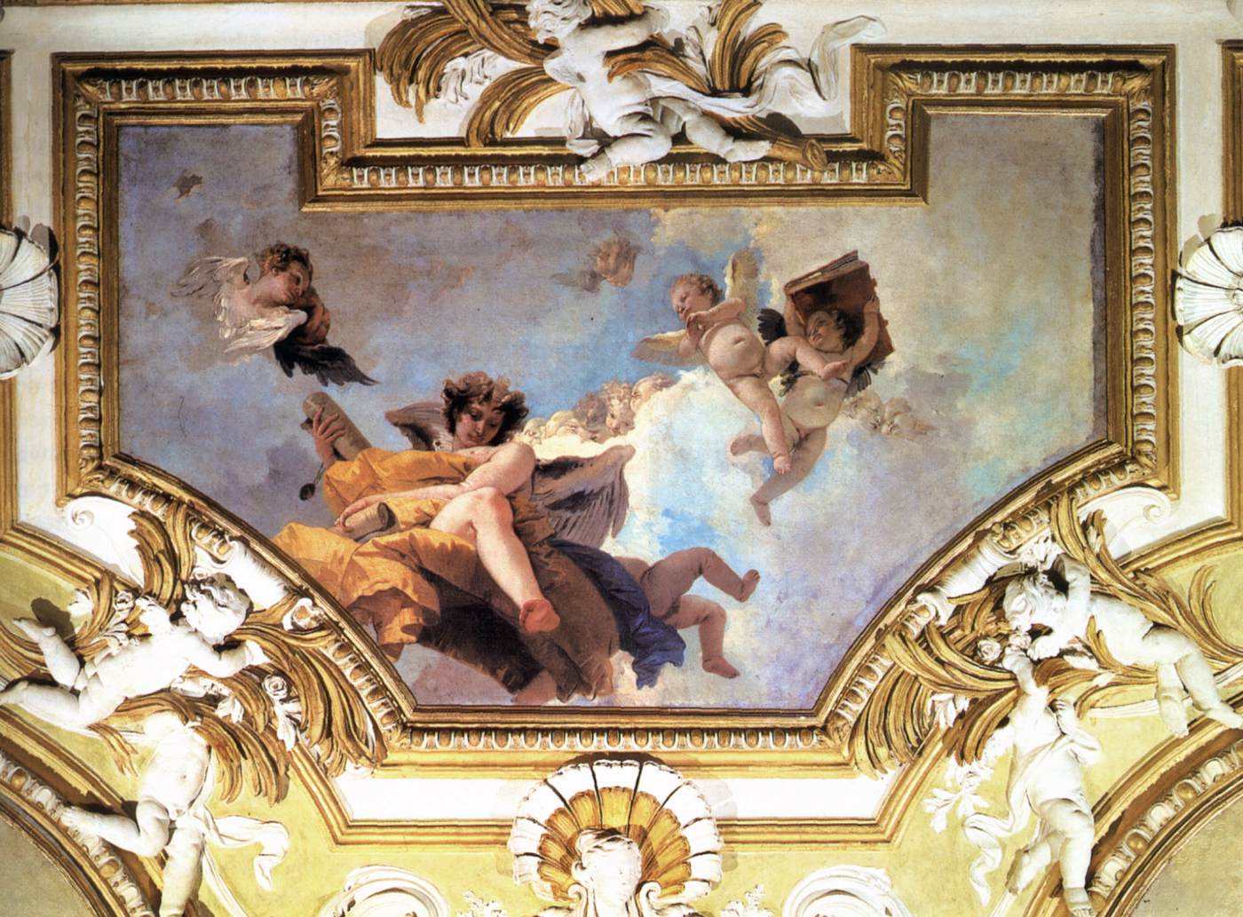 Gilded stucco decoration by MAZZETTI TENCALLA, Carpoforo