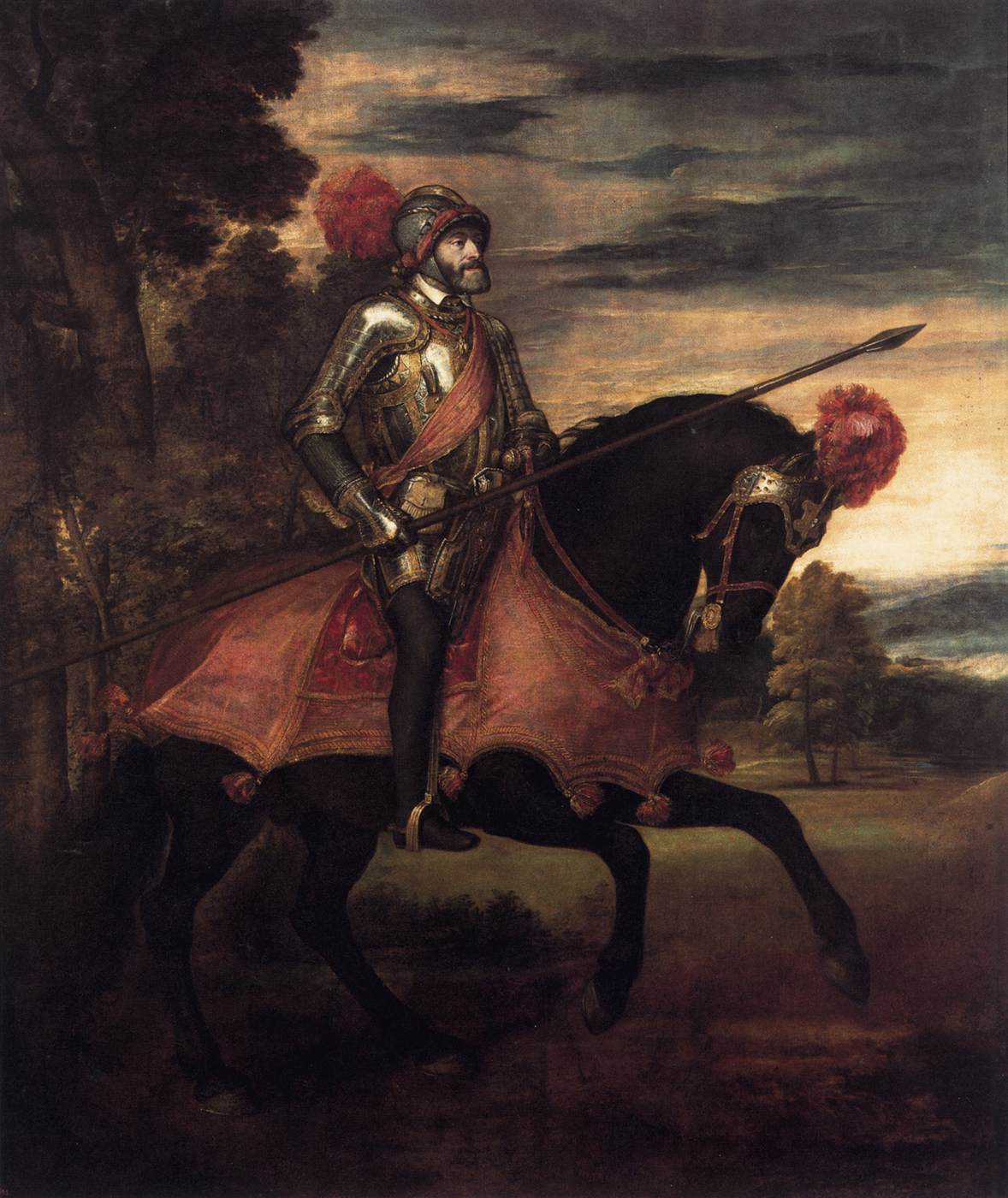 Emperor Charles V at Mühlberg by TIZIANO Vecellio