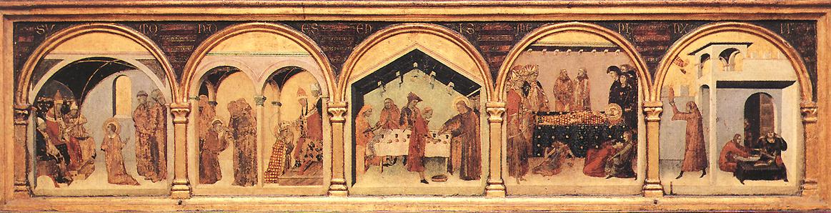 Altar of St Louis of Toulouse: predella by SIMONE MARTINI