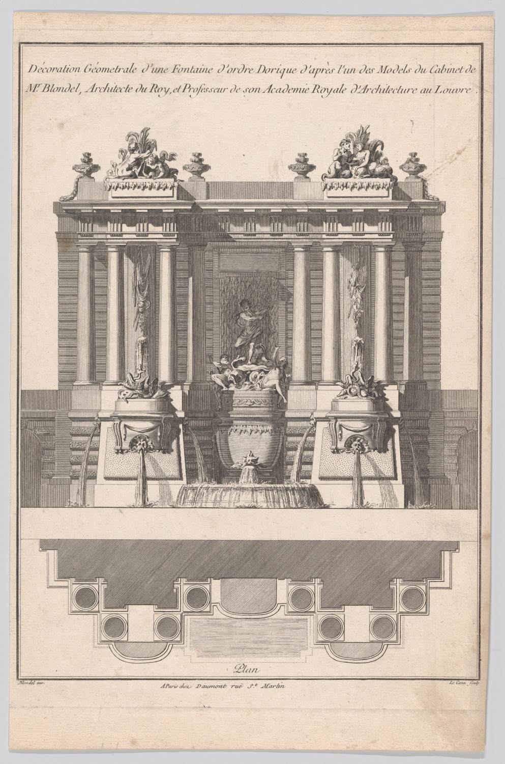 Fountain Design by BLONDEL, Jacques-François