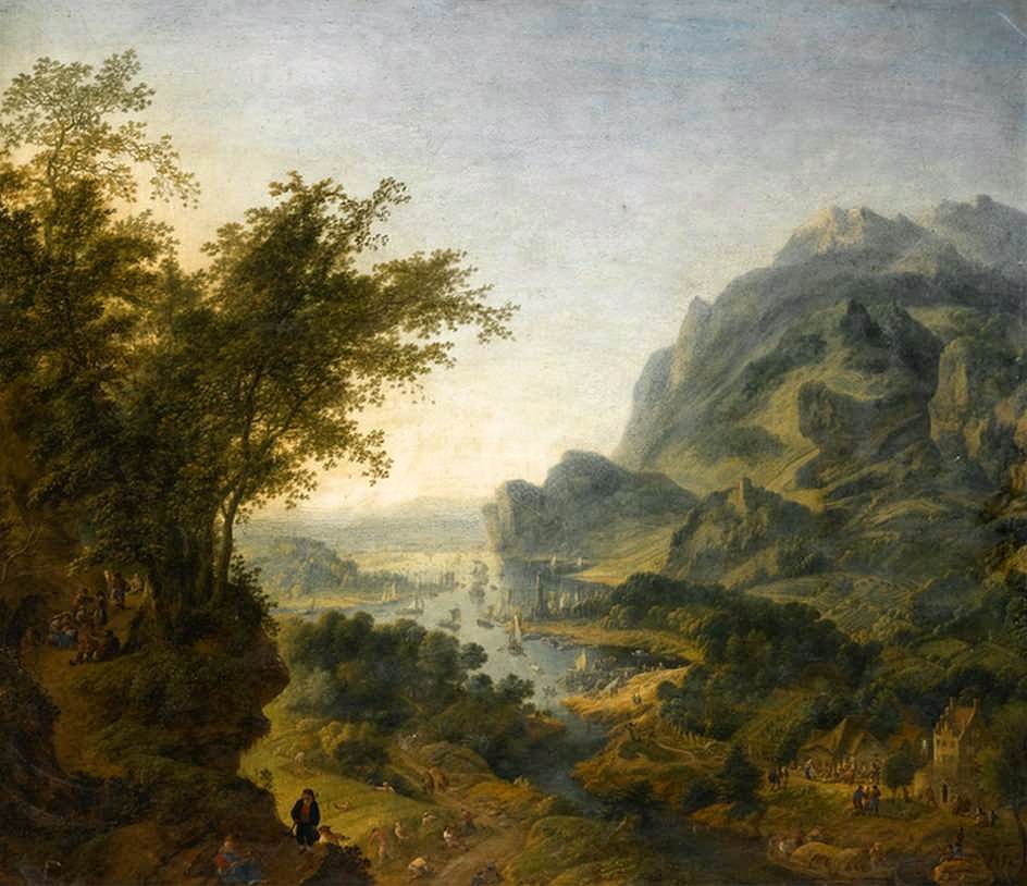 Rhenish Landscape with a Steep Forest Path on the Left by