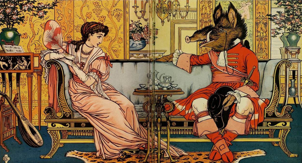 Beauty and the Beast: illustration by CRANE, Walter