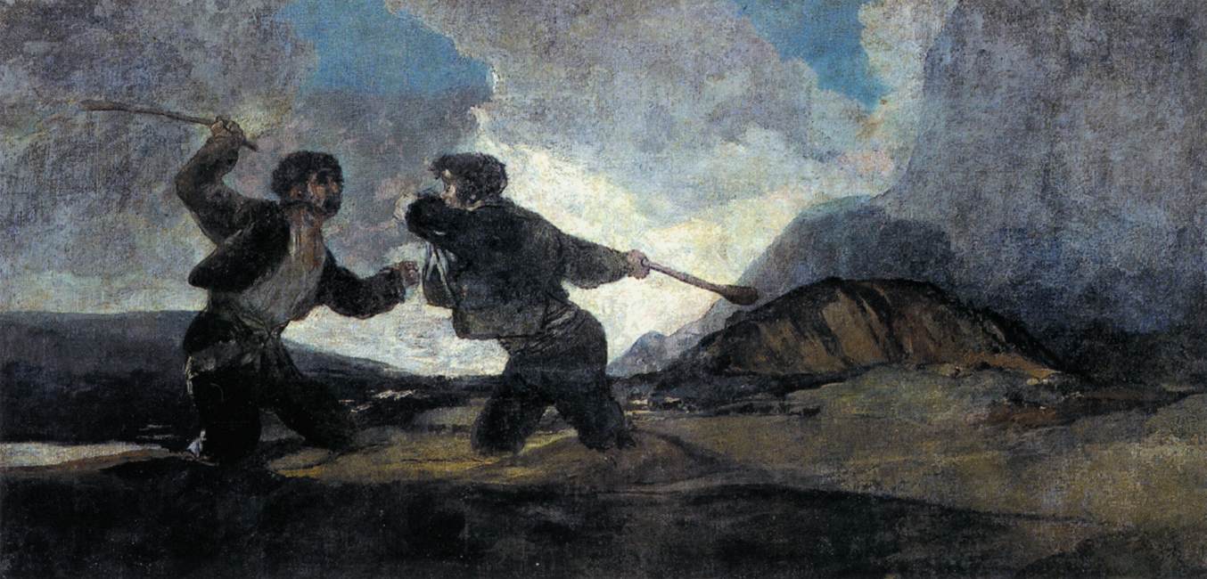 Duel with Cudgels by GOYA Y LUCIENTES, Francisco de