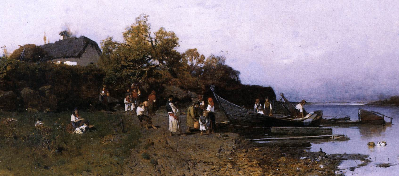 Fishermen's Ferry at the River Tisza (detail) by MÉSZÖLY, Géza