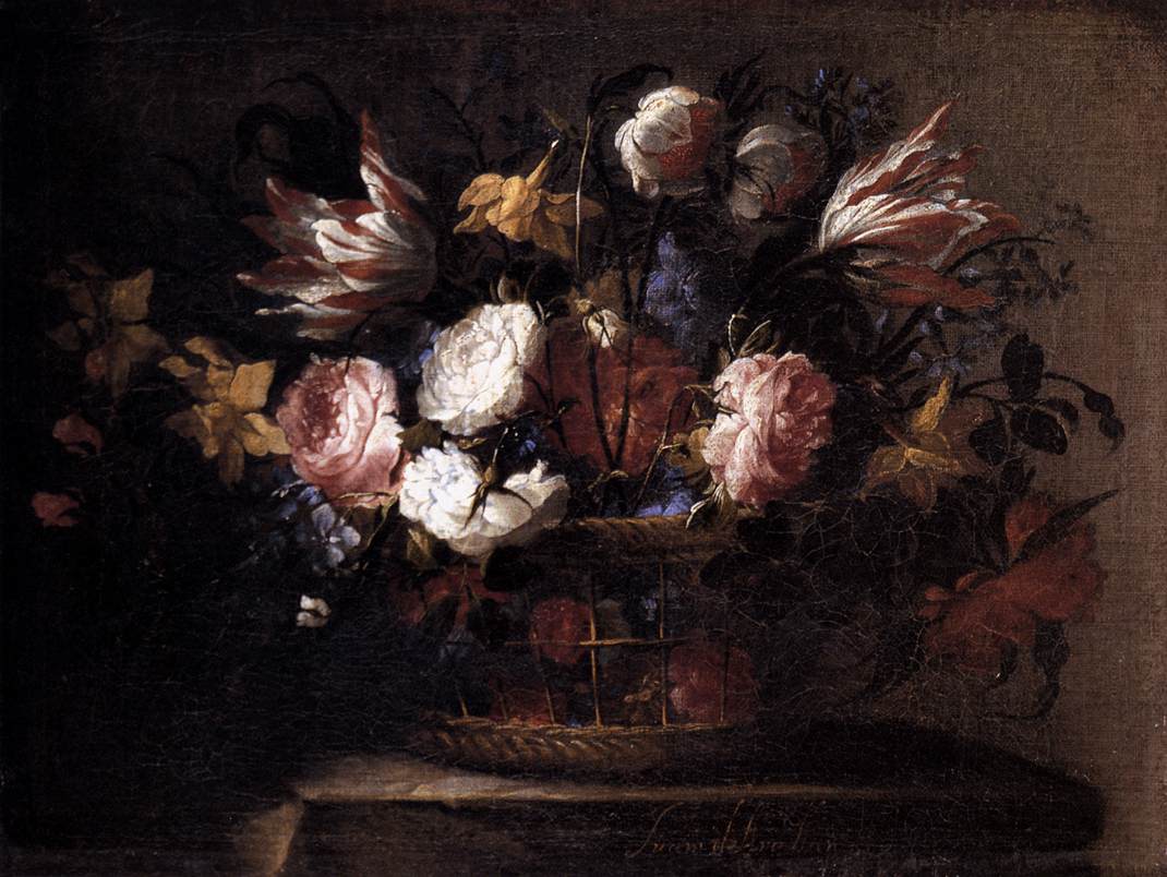 Still-Life with a Basket of Flowers by ARELLANO, Juan de