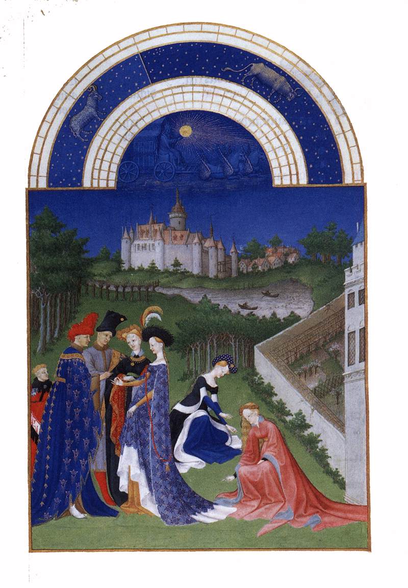 Les très riches heures du Duc de Berry: Avril (April) by LIMBOURG brothers (Herman, Jean, Paul)