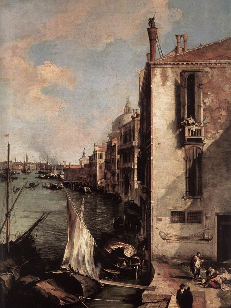 Grand Canal, Looking East from the Campo San Vio (detail) by CANALETTO