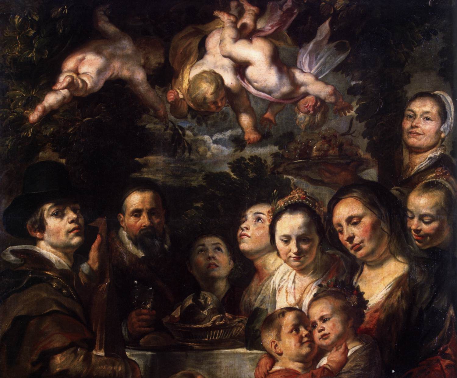 Self-Portrait among Parents, Brothers and Sisters (detail) by JORDAENS, Jacob