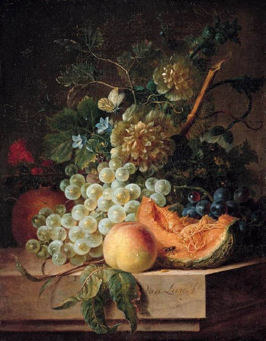 Still-Life with Fruit and Flowers by LEEN, Willem van