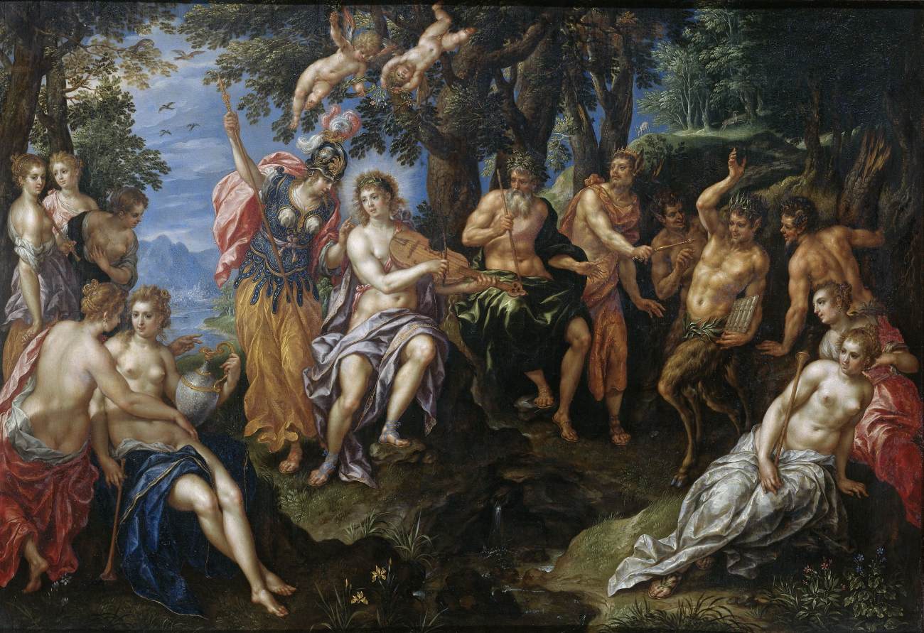 The Contest between Apollo and Pan by CLERCK, Hendrik de